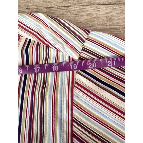 Ermenegildo Zegna Hidden Button Down Stripe Shirt XL Made in Italy 100% Cotton - Picture 8 of 10